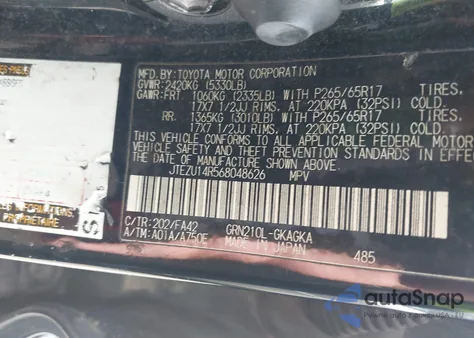 2006 Toyota 4Runner Sr5 V6 from USA, damaged, VIN JTEZU14R568048626